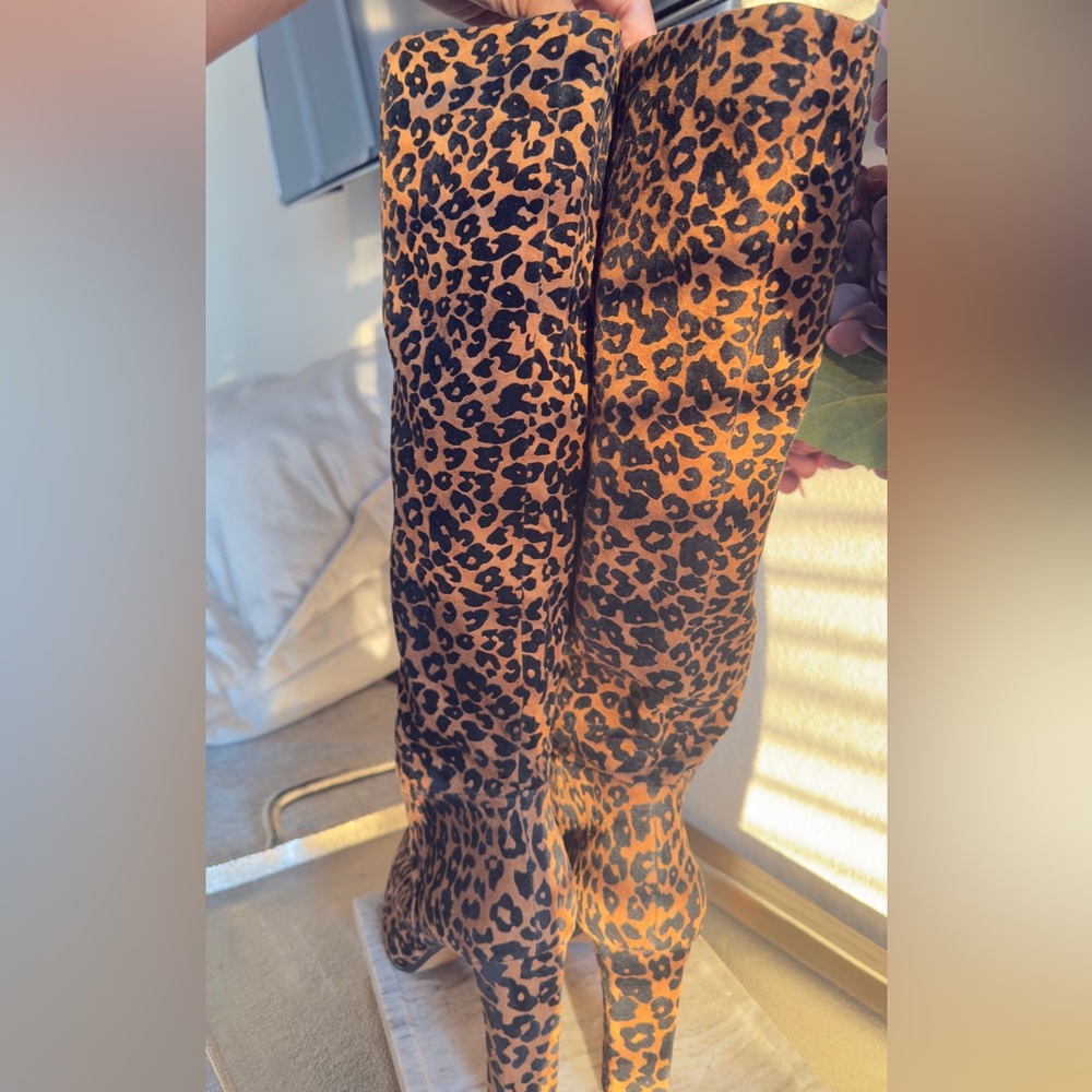 Steve Madden - Leopard Print Knee-High Boots - Picture 4 of 5